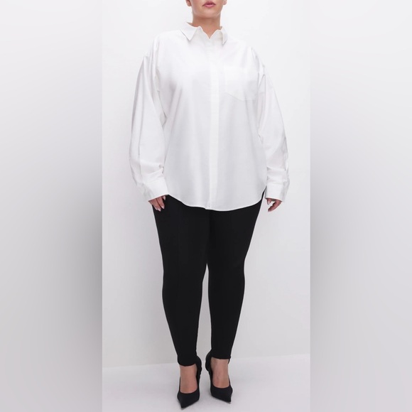 GOOD AMERICAN Cotton Oxford Shirt White 001 Size XL - Picture 7 of 10